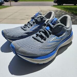 Brooks Glycerin 19 Mens Size 9 Gray Blue Athletic Running Walking Shoes Sneakers